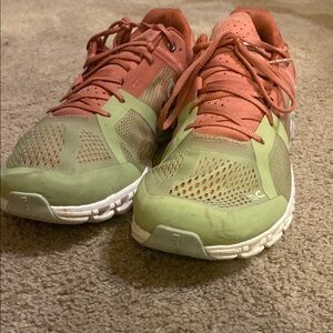 Women's Onrunning Clowdflow Athletic Shoes - Green and Pink